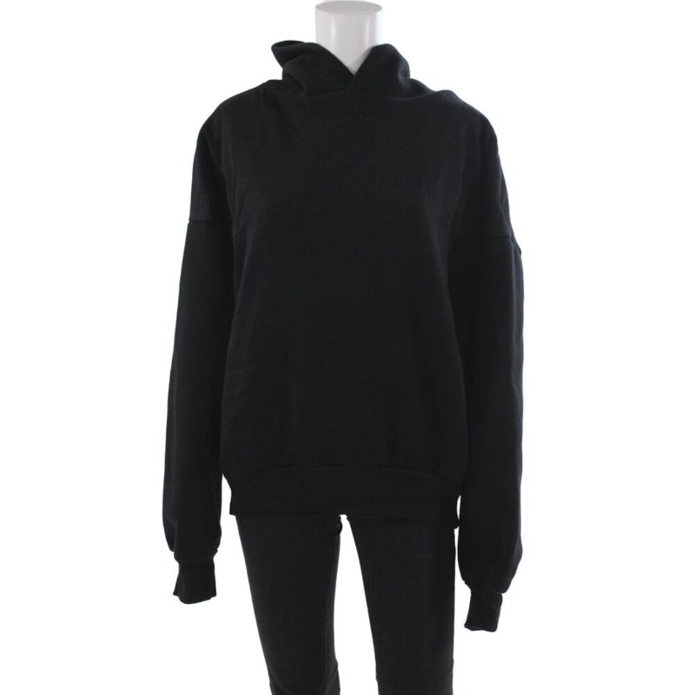 MNML Unisex Pullover Hoodie Black Cotton Minimalist Size M